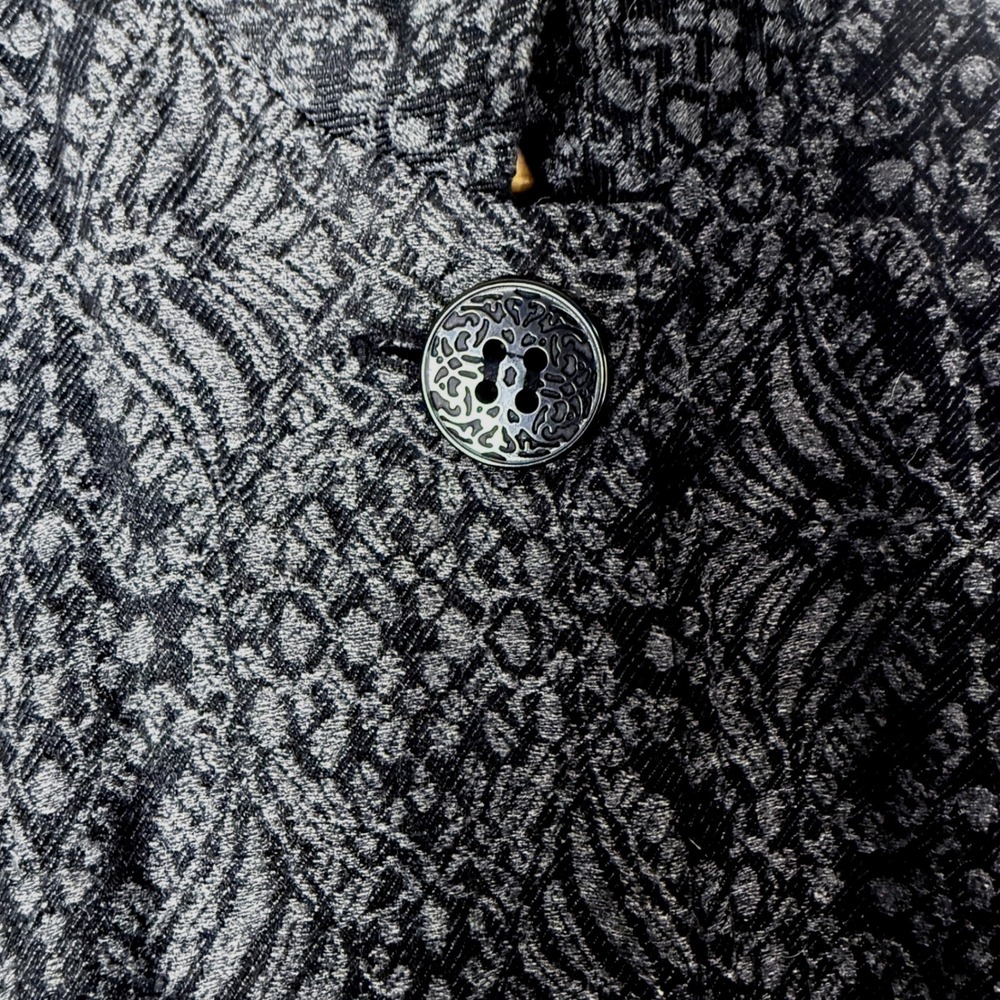 Coldwater Creek Black Gray Lace Pattern Button Front Blazer Jacket Size 20‎ - Picture 7 of 14